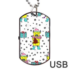 Little Bull Wishes You A Merry Christmas  Dog Tag USB Flash (Two Sides)