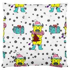 Little Bull Wishes You A Merry Christmas  Large Cushion Case (two Sides) by ConteMonfrey