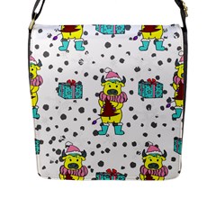 Little Bull Wishes You A Merry Christmas  Flap Closure Messenger Bag (L)