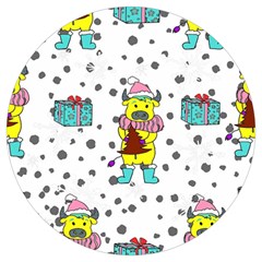 Little Bull Wishes You A Merry Christmas  Round Trivet