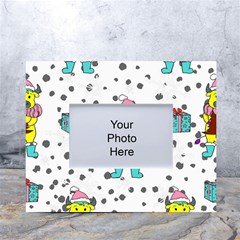 Little Bull Wishes You A Merry Christmas  White Tabletop Photo Frame 4 x6  by ConteMonfrey