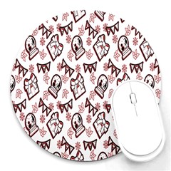 Signs Of Christmas Time  Round Mousepad by ConteMonfrey