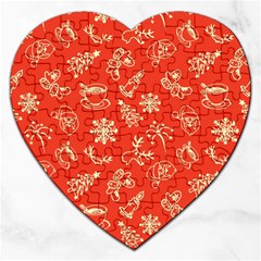 Green Christmas Breakfast   Jigsaw Puzzle (heart) by ConteMonfrey