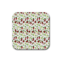 Warm Christmas  Rubber Coaster (square) by ConteMonfrey