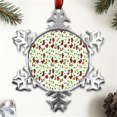 Warm Christmas  Metal Small Snowflake Ornament by ConteMonfrey