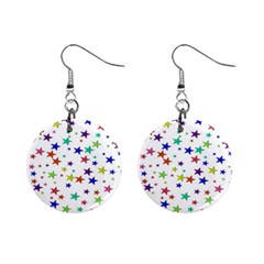 Star Random Background Scattered Mini Button Earrings by Hannah976