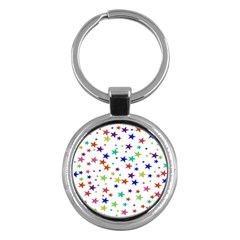 Star Random Background Scattered Key Chain (round) by Hannah976