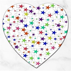 Star Random Background Scattered Jigsaw Puzzle (heart)