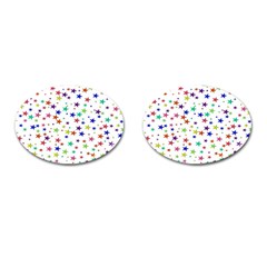 Star Random Background Scattered Cufflinks (oval)