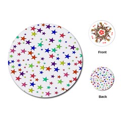 Star Random Background Scattered Playing Cards Single Design (round)