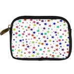 Star Random Background Scattered Digital Camera Leather Case Front