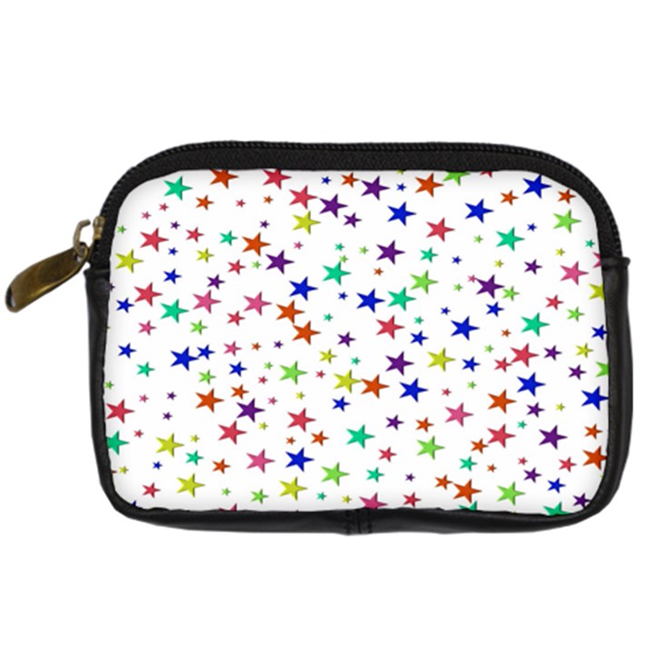 Star Random Background Scattered Digital Camera Leather Case