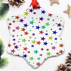 Star Random Background Scattered Snowflake Ornament (two Sides)