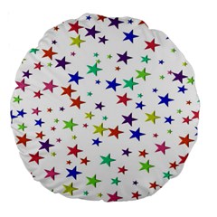 Star Random Background Scattered Large 18  Premium Round Cushions