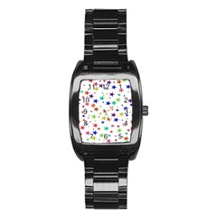 Star Random Background Scattered Stainless Steel Barrel Watch