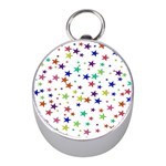 Star Random Background Scattered Mini Silver Compasses Front