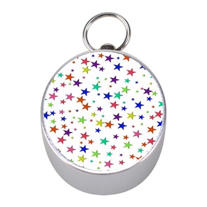 Star Random Background Scattered Mini Silver Compasses