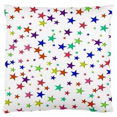 Star Random Background Scattered Large Premium Plush Fleece Cushion Case (one Side)