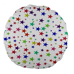 Star Random Background Scattered Large 18  Premium Flano Round Cushions by Hannah976