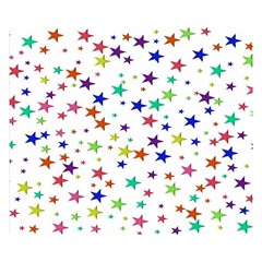 Star Random Background Scattered Two Sides Premium Plush Fleece Blanket (small)