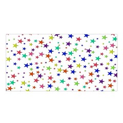 Star Random Background Scattered Satin Shawl 45  X 80  by Hannah976