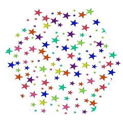 Star Random Background Scattered Wooden Puzzle Hexagon