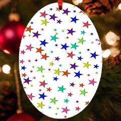 Star Random Background Scattered Uv Print Acrylic Ornament Oval by Hannah976