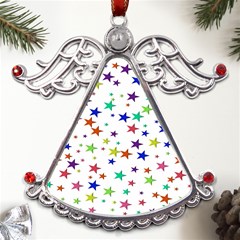 Star Random Background Scattered Metal Angel With Crystal Ornament