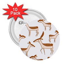 Seamless Deer Pattern Design 2 25  Buttons (10 Pack) 