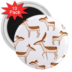 Seamless Deer Pattern Design 3  Magnets (10 Pack) 