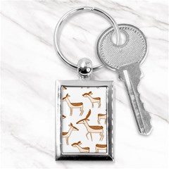 Seamless Deer Pattern Design Key Chain (rectangle)