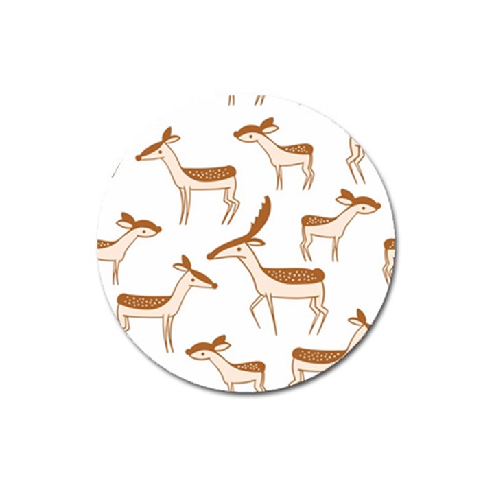 Seamless Deer Pattern Design Magnet 3  (Round)