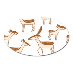 Seamless Deer Pattern Design Oval Magnet