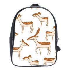 Seamless Deer Pattern Design School Bag (large)