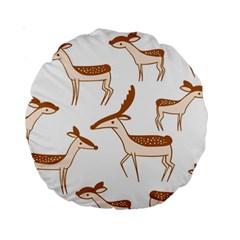 Seamless Deer Pattern Design Standard 15  Premium Round Cushions