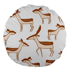 Seamless Deer Pattern Design Large 18  Premium Round Cushions