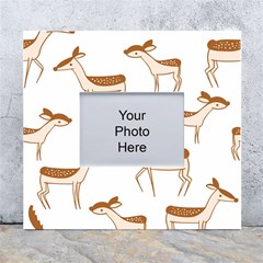 Seamless Deer Pattern Design White Wall Photo Frame 5  X 7 