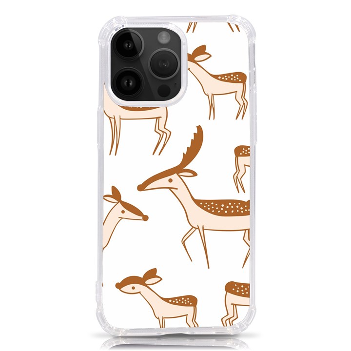 Seamless Deer Pattern Design iPhone 14 Pro Max TPU UV Print Case