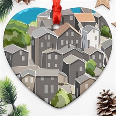 Village Place Portugal Landscape Ornament (heart) by Hannah976