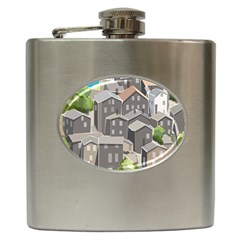 Village Place Portugal Landscape Hip Flask (6 Oz) by Hannah976