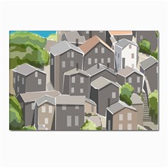 Village Place Portugal Landscape Postcard 4 x 6  (pkg Of 10) by Hannah976