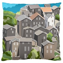 Village Place Portugal Landscape Large Cushion Case (one Side)