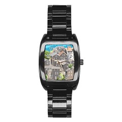 Village Place Portugal Landscape Stainless Steel Barrel Watch by Hannah976