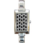 Pattern Beetle Insect Black Grey Rectangle Italian Charm Watch Front