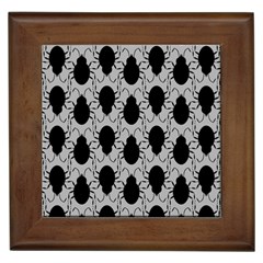 Pattern Beetle Insect Black Grey Framed Tile by Hannah976