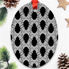 Pattern Beetle Insect Black Grey Ornament (oval) by Hannah976