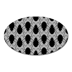 Pattern Beetle Insect Black Grey Oval Magnet