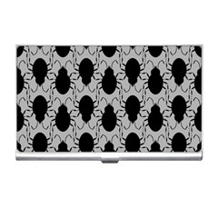 Pattern Beetle Insect Black Grey Business Card Holder by Hannah976