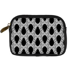 Pattern Beetle Insect Black Grey Digital Camera Leather Case by Hannah976