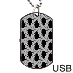 Pattern Beetle Insect Black Grey Dog Tag Usb Flash (one Side) by Hannah976